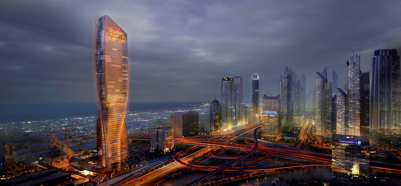 Wasl Tower Dubai designed by UNStudio and Werner Sobek : CGI visualisation © Methanoia