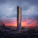 Wasl Tower Dubai designed by UNStudio and Werner Sobek : CGI visualisation © Plompmozes