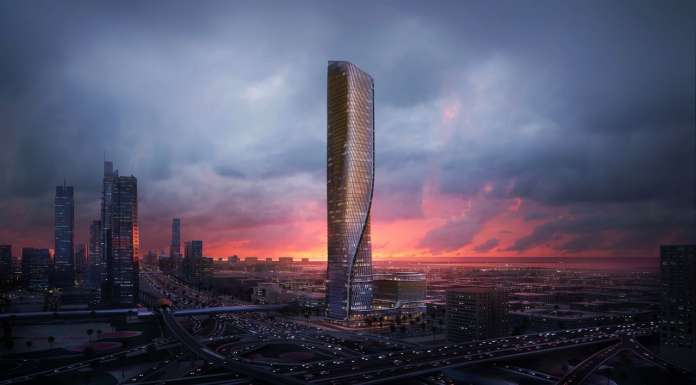 Wasl Tower Dubai designed by UNStudio and Werner Sobek : CGI visualisation © Plompmozes
